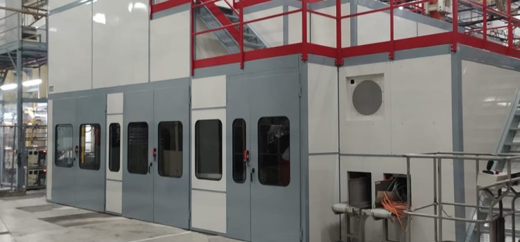 Soundproof cabin for a screw press of 800 tn